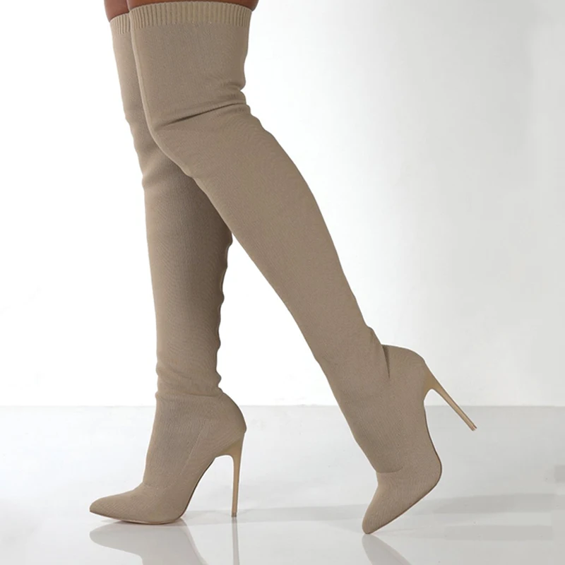 Sewing Knit - Femmes automne sur le genou bottes