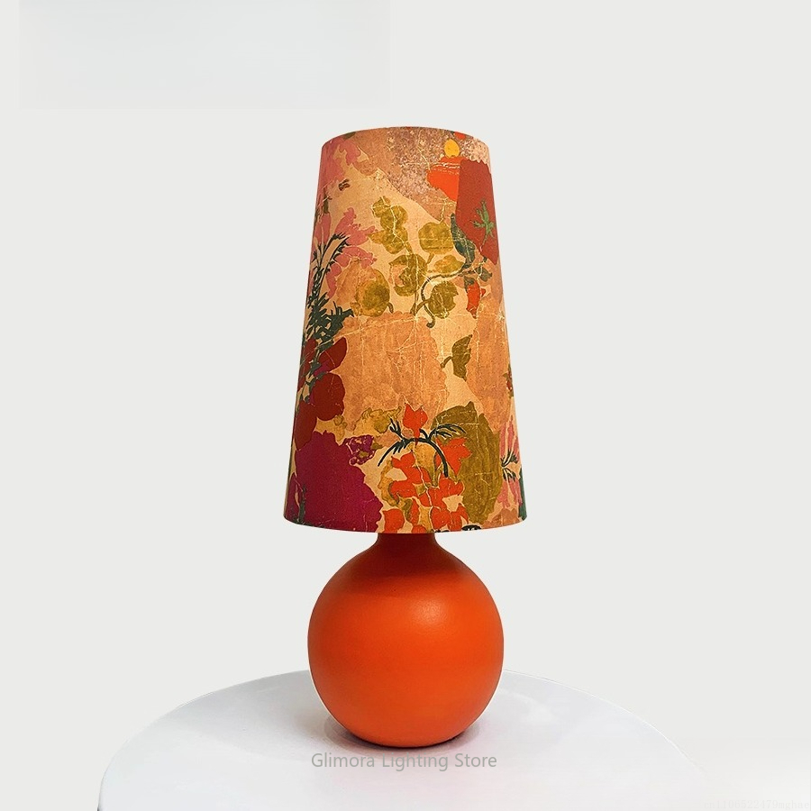 Century Textile & Sewing Supply - Lampe de table sphère orange :