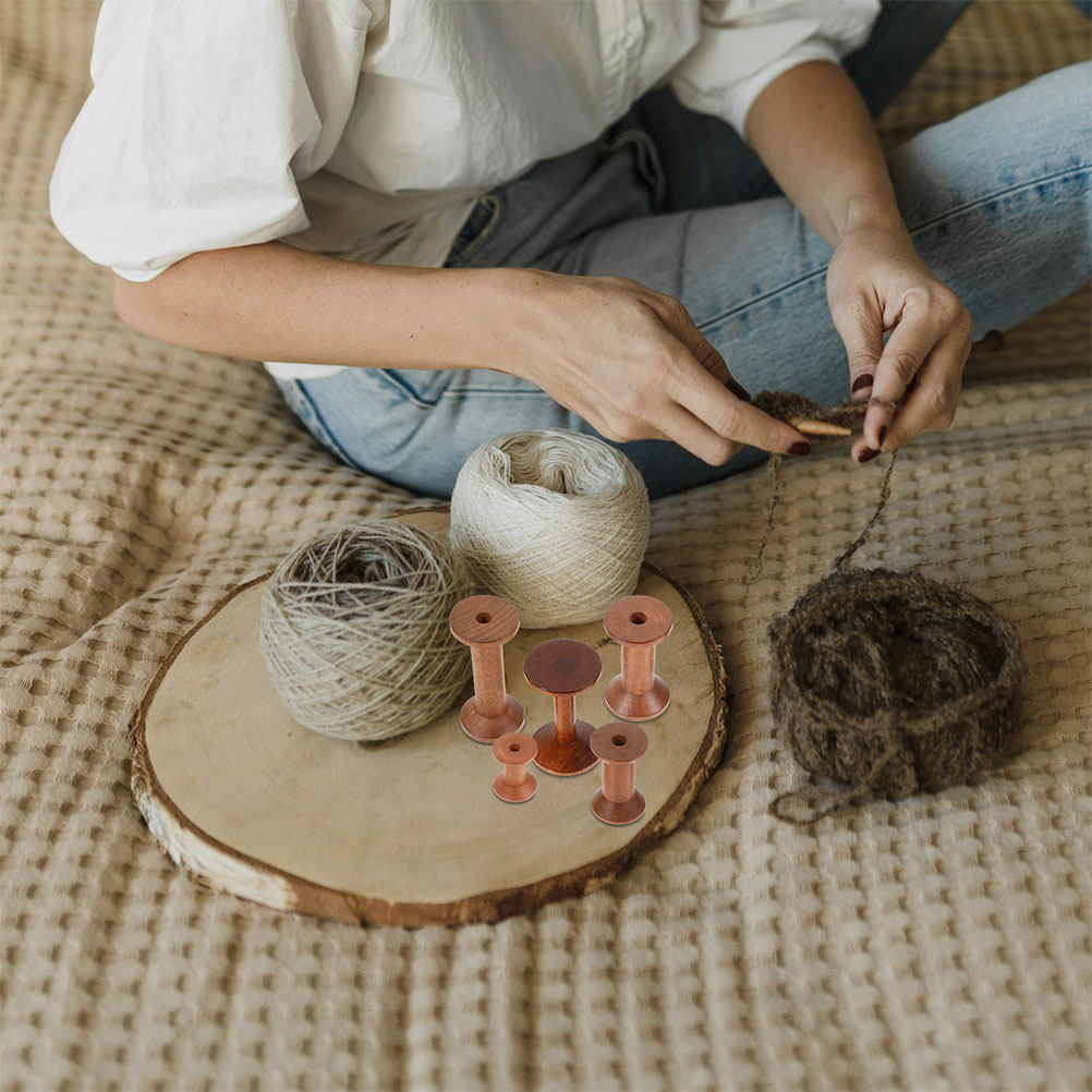 Sewing Knit - Ensemble de 7 bobines en bois,