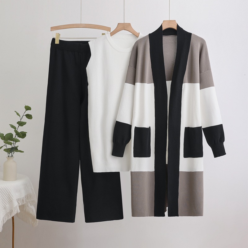 Sewing Vest - Ensemble trois pièces en tricot pour