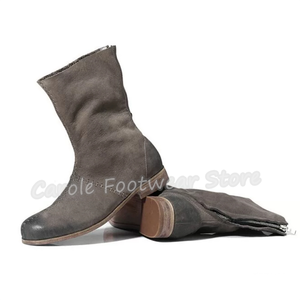 Sewing Zipper - Bottes Chelsea pour hommes en cuir