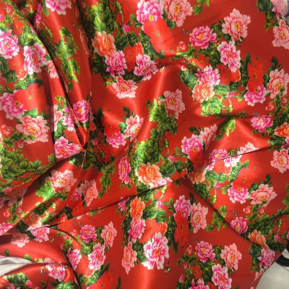 Sewing In Textile - Tissu en Satin d'acétate à imprimé