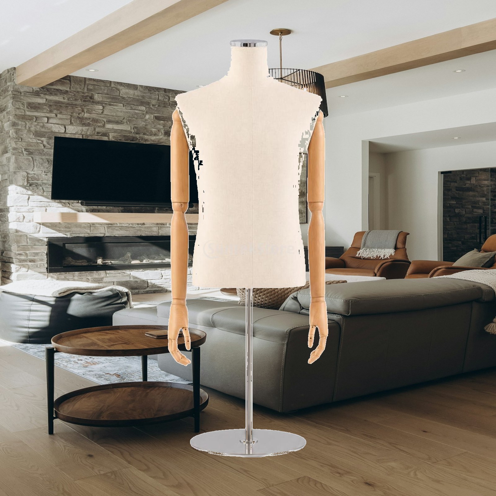 Dress Form Mannequin - Mannequin masculin demi-corps recouvert de tissu,