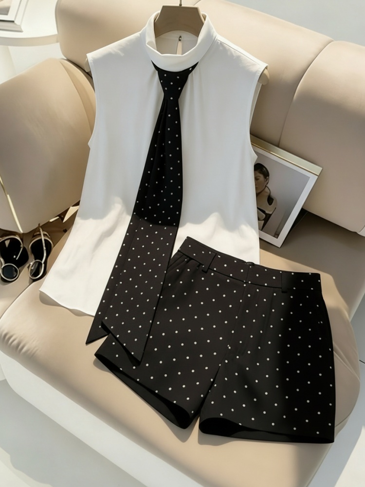 Sewing Vest - Ensemble Coordonné 2 Pièces Style Preppy