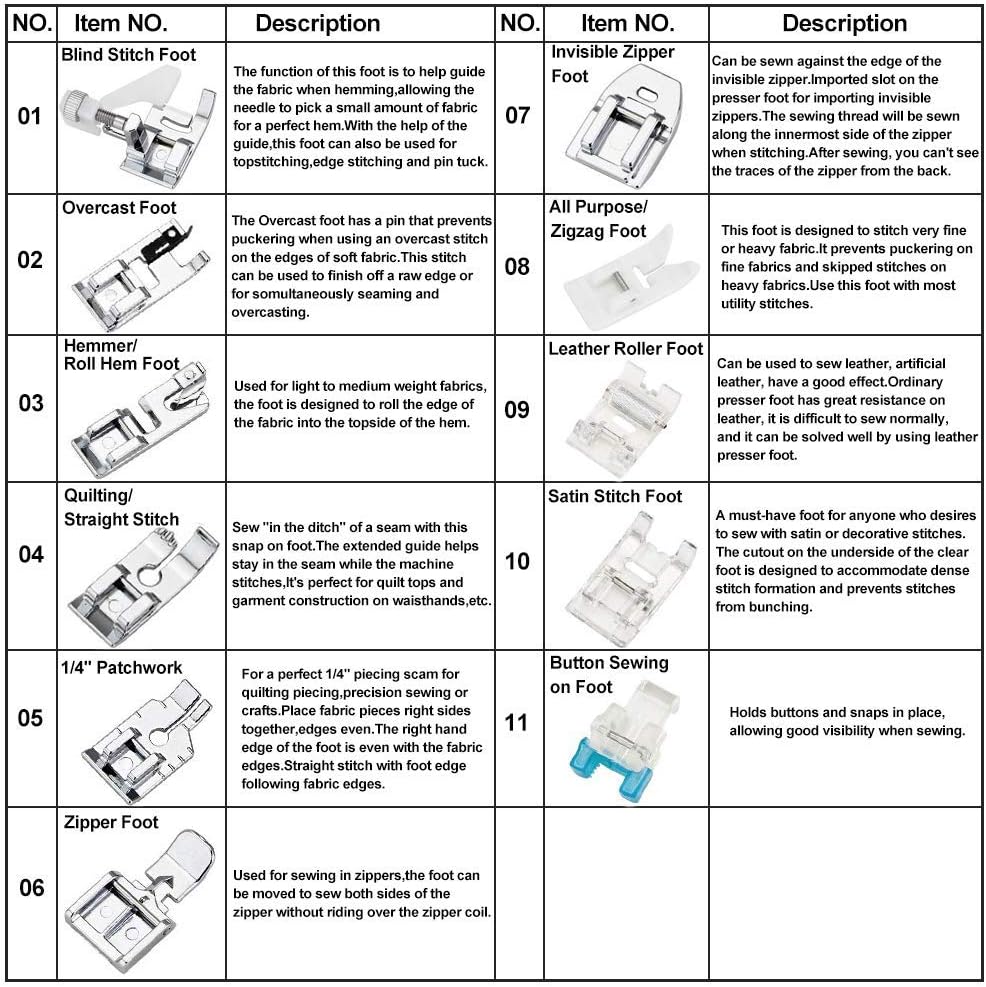 Kit de 11 pieds presseurs - Ki - Textile Sewing Machine avis et prix