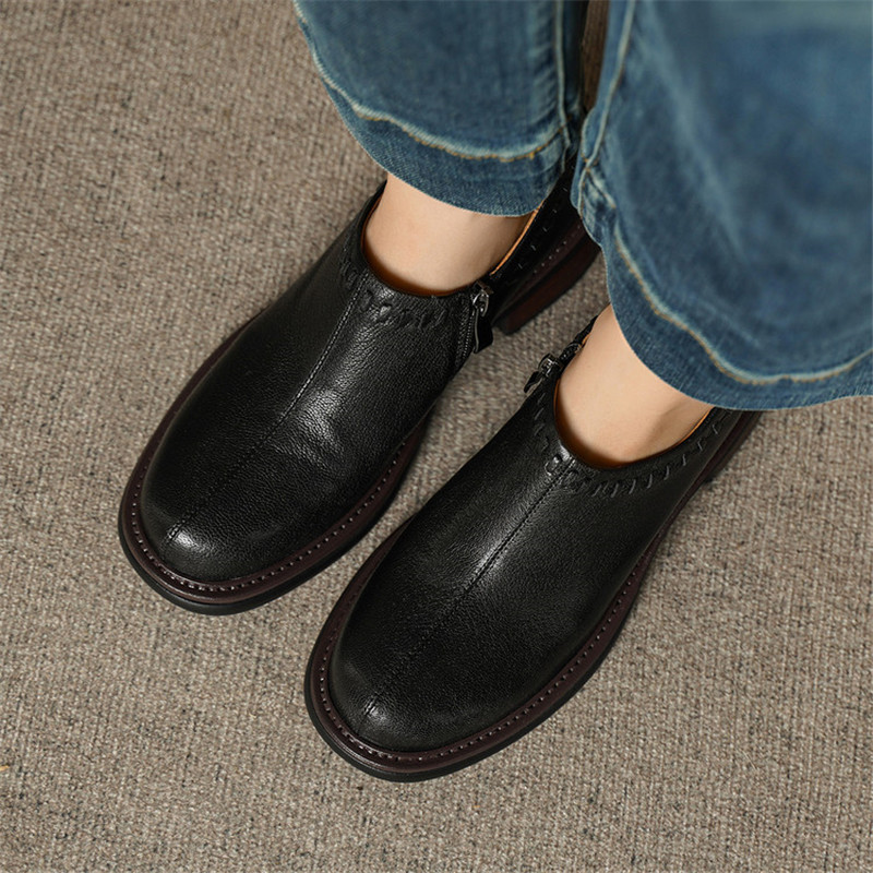 Chaussures en cuir véritable p - Sewing Zipper avis et prix
