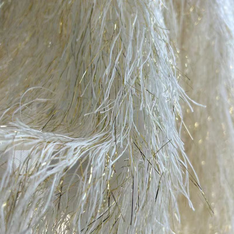 Tissu en tulle à franges dorée - Sewing Knit avis et prix